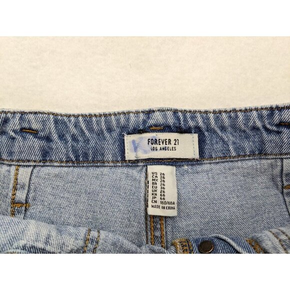 Forever 21 Women's Jeans Size 26 Light Wash High Rise Button-Fly Tapered - Picture 6 of 15